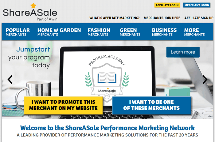 shareAsale website