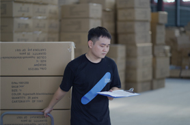 worker in China Fulfillment Center