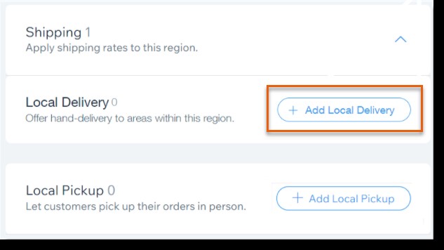 provide local delivery option