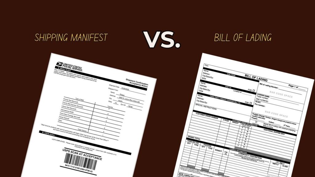 Shipping Manifest vs. Bill of Lading