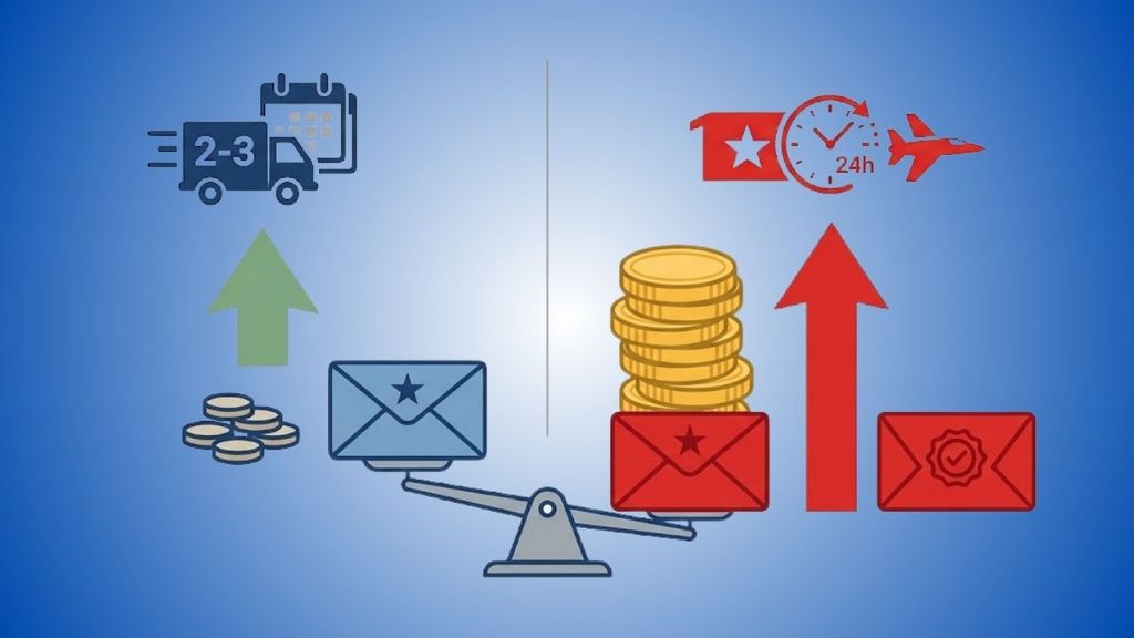 Priority Mail Express Cost vs. Priority Mail Pricing

This is usually where the actual decision gets made. Priority Mail Express cost sits well above standard Priority Mail, and it's not a small gap either.

Retail Priority Mail pricing starts around $10 for the smallest options, while Priority Mail Express starts around $35.65 at a Post Office counter, according to USPS's own pricing page. Online and commercial rates through USPS or third-party postage platforms bring both prices down, sometimes by quite a bit, but the ratio between the two stays roughly the same regardless. Express typically runs three to five times the cost of standard Priority Mail, for a delivery window that might only be a day or two shorter in practice.

That price gap is exactly why Express usually gets reserved for situations where the date matters more than the money does. Think a legal filing deadline, a medical sample, a replacement part holding up a repair somewhere. Priority Mail handles the other 90 percent of shipping needs, and does it for a fraction of the cost.